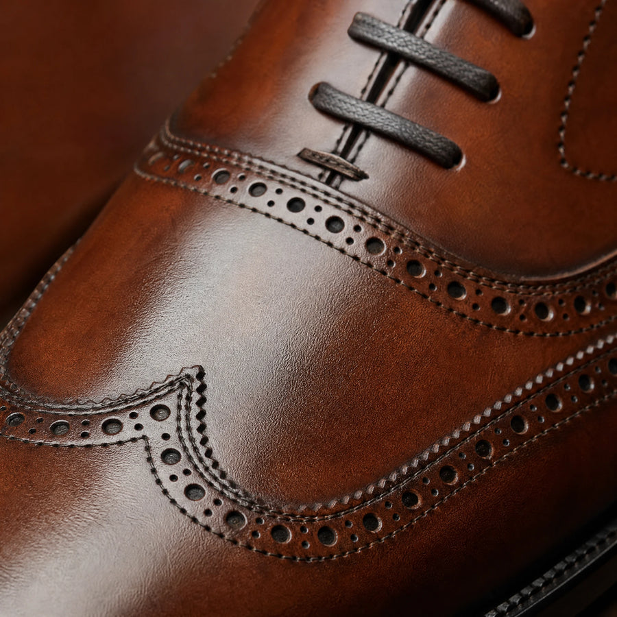 Chaussure Italienne Homme Vintage - close-up détail matière