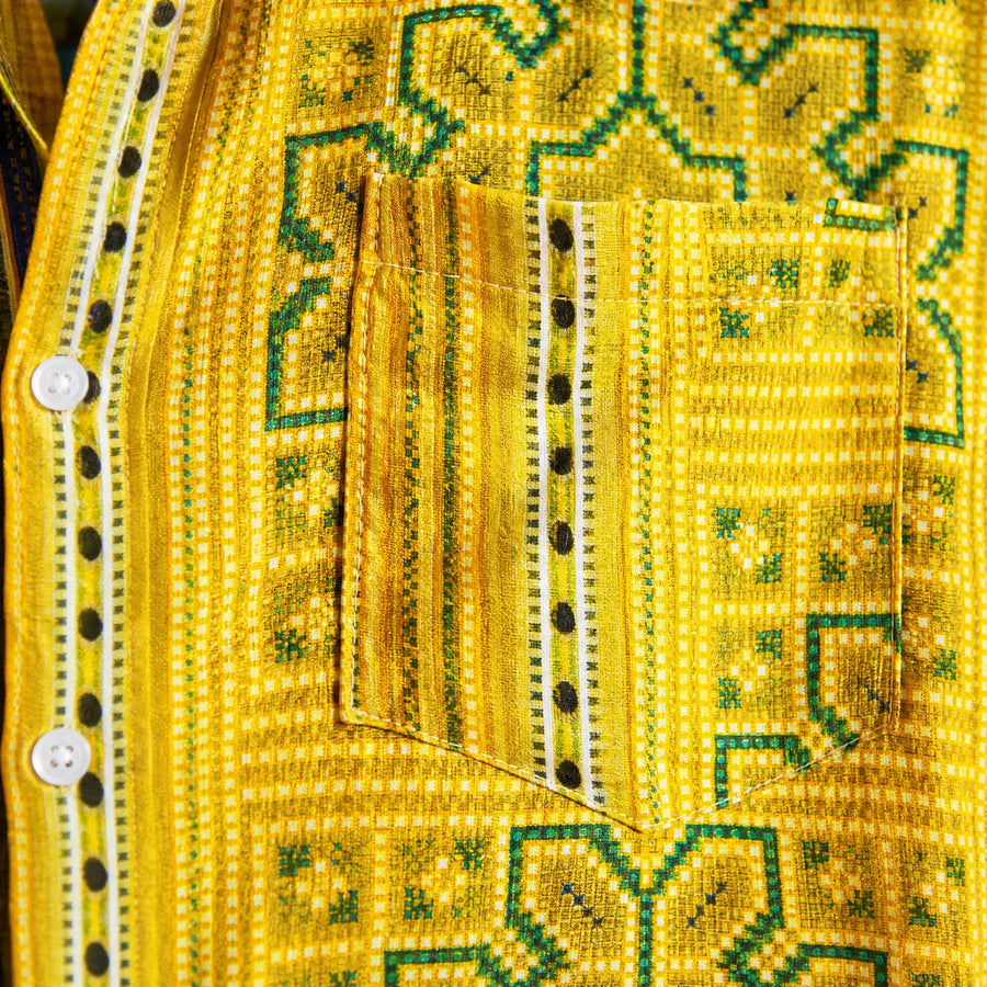 Chemise Manche Courte Vintage - close-up détail matière