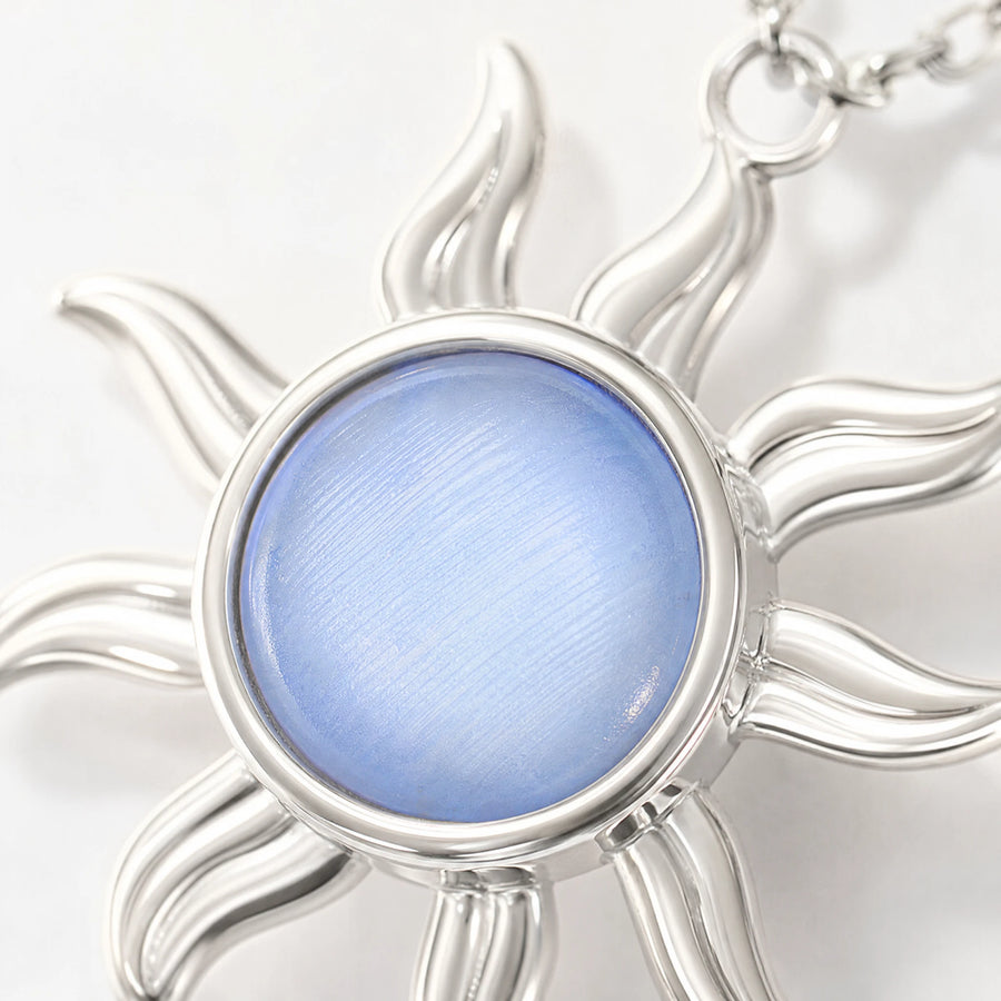 Collier Pierre de Lune Année 80 - close-up détail matière