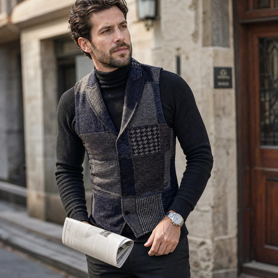Gilet de costume slim color block vintage - Utilisation GLOBALE