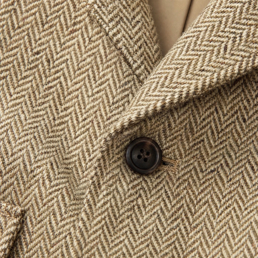 Gilet Tweed Homme sans Manches à Col à Revers - close-up détail matière