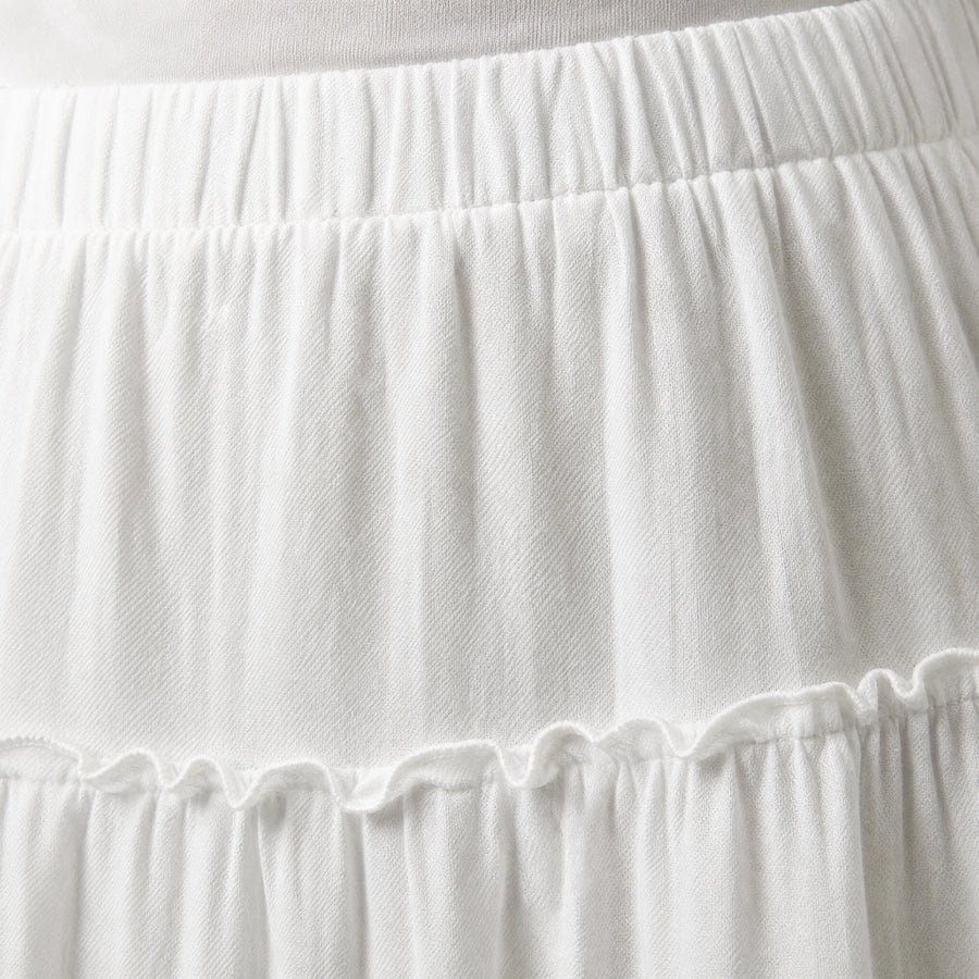 Jupe Longue Blanche Style Boheme - close-up détail matière