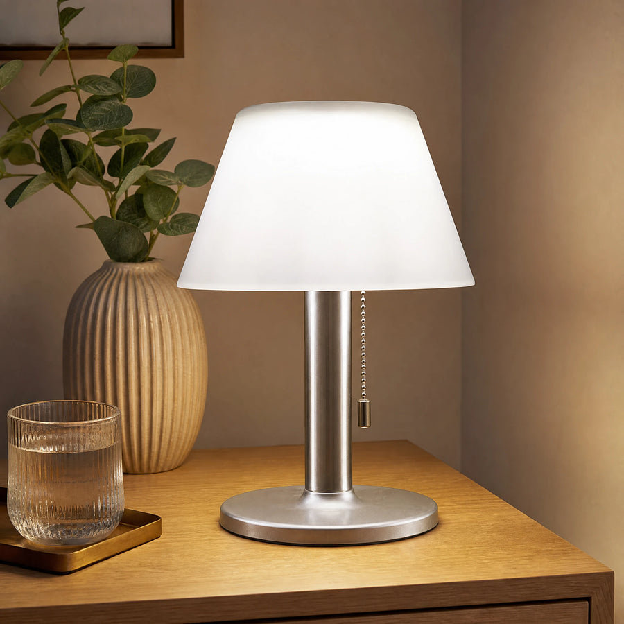 Lampe de Bureau Solaire à Abat-Jour Trapèze et Pied Métal - OBJETS VARIES
