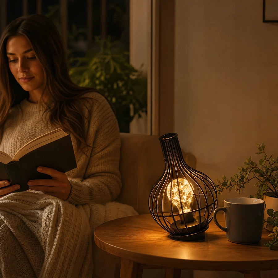 Lampe Décorative Fil de Fer Design Verre à Vin et Bouteille - Utilisation GLOBALE