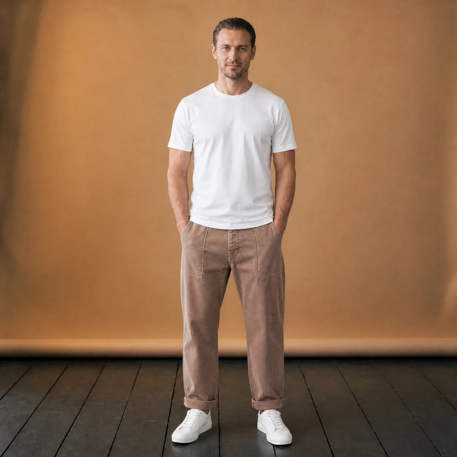 Pantalon cargo vintage de couleur unie pour hommes - VETEMENT Studio HOMME