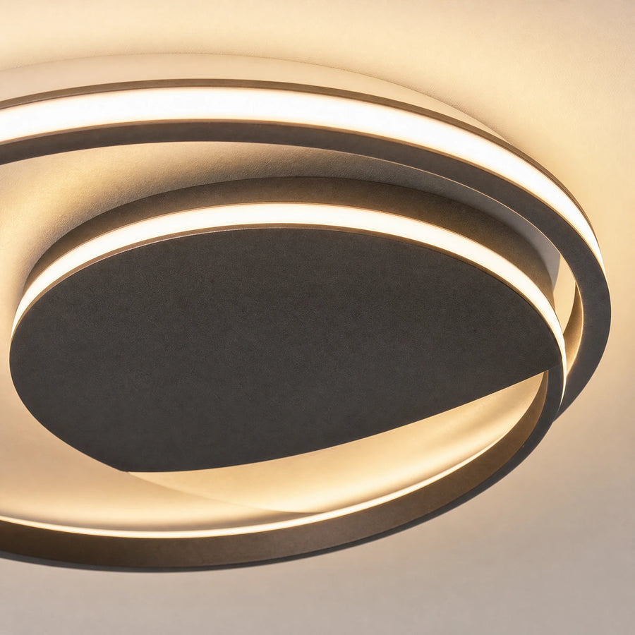 Plafonnier LED Moderne Design Spirale Noir - close-up détail matière