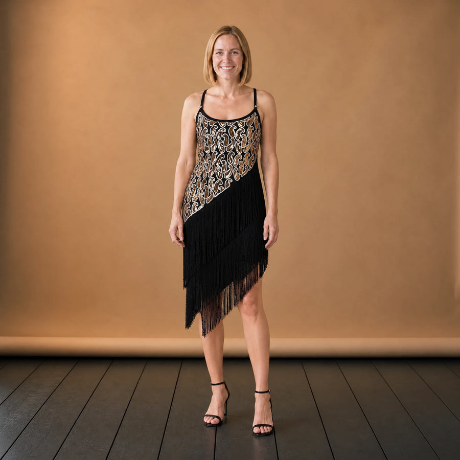 Robe Charleston à Franges Asymétriques Sequins - VETEMENT Studio FEMME