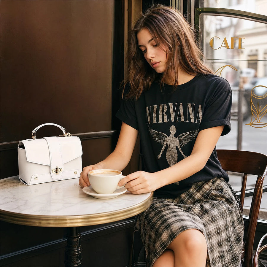 T-shirt vintage Nirvana avec visuel ange années 80 - Utilisation GLOBALE