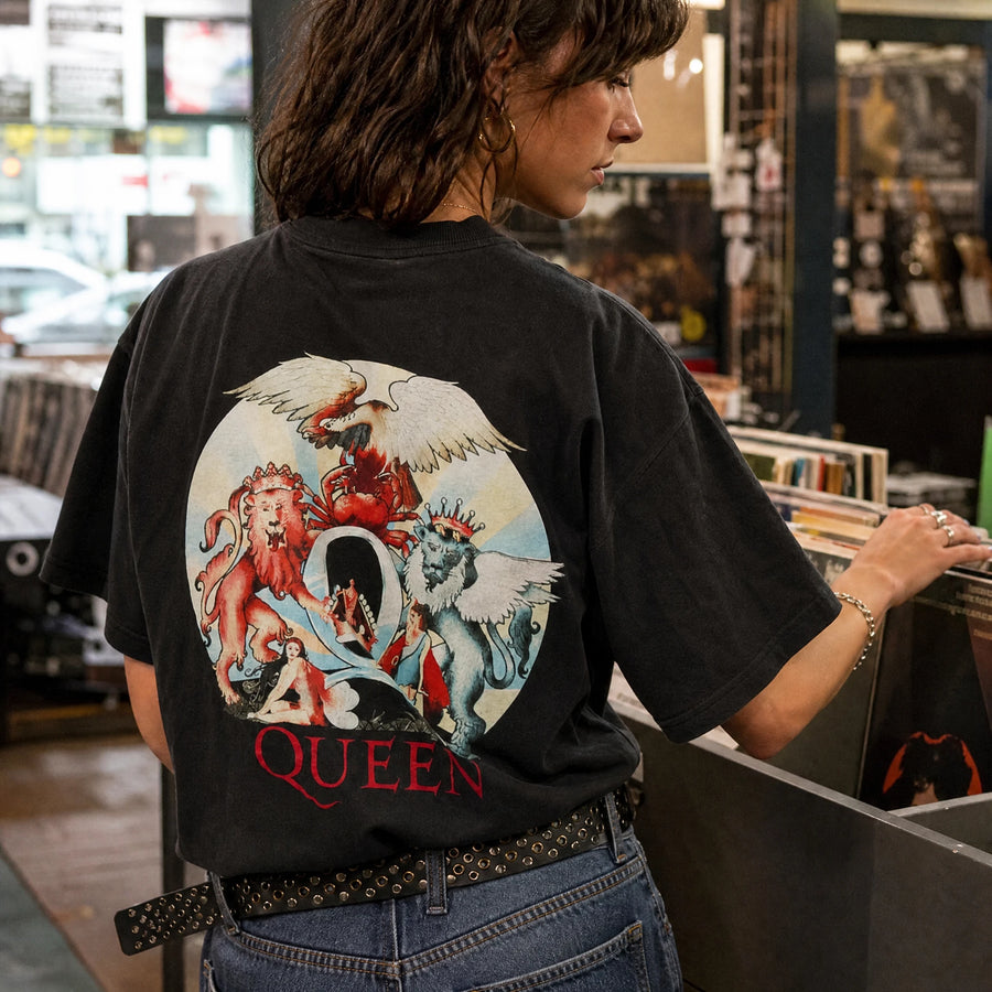 T-shirt Vintage Queen avec Blason des Années 80 - Utilisation GLOBALE