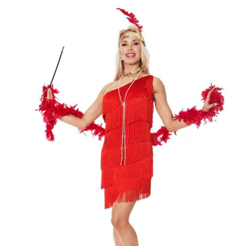 traje charleston rojo vestimenta de charleston para mujer