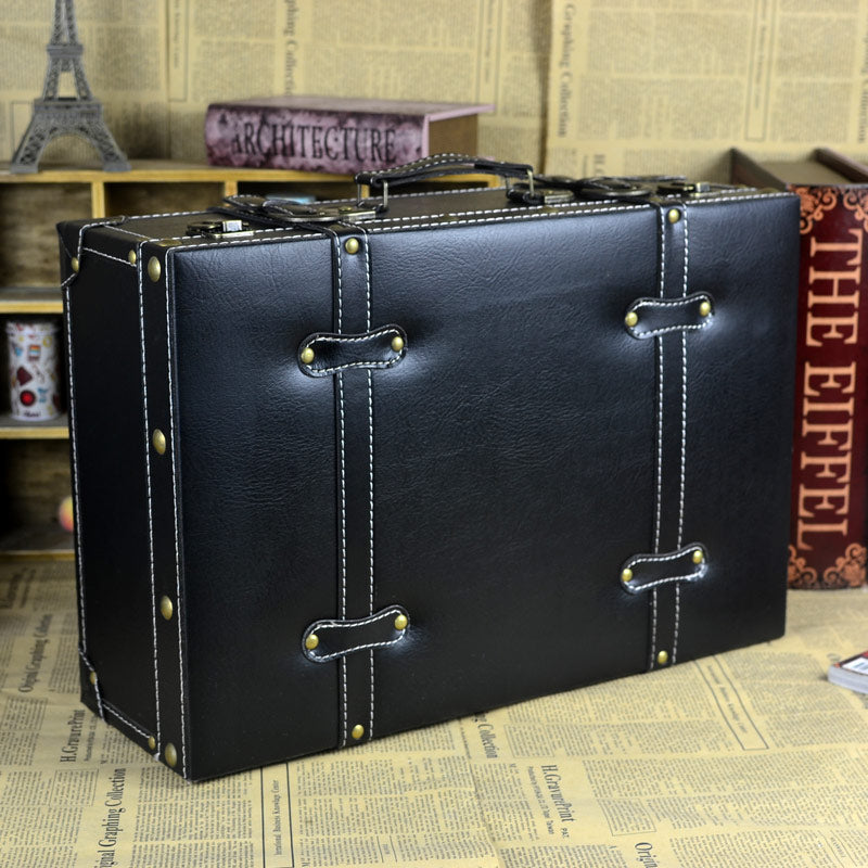 Valise vintage skaï simili cuir 59x39x16