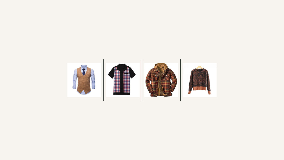 Gilet, chemise, veste à carreaux et pull pour composer un style vintage homme Imagen