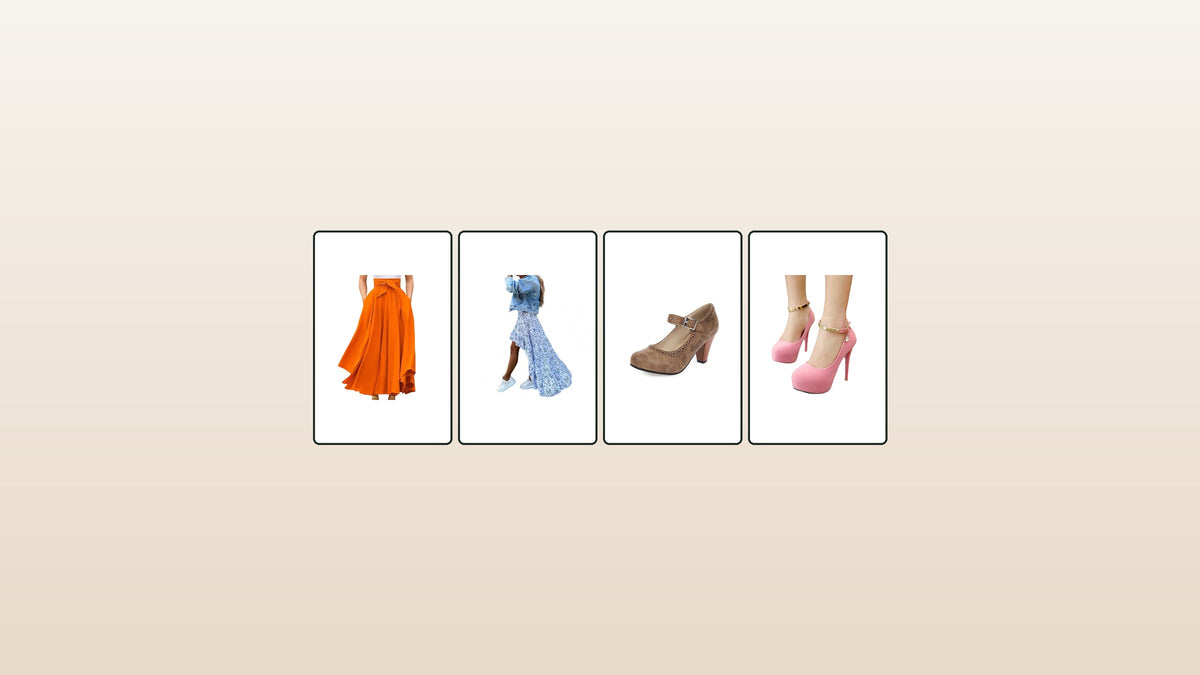Tenue d’invitée pour un mariage bohème chic avec deux jupes et deux paires de chaussures rétro Imagen
