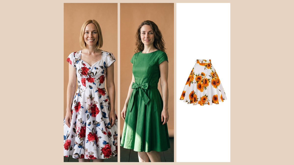 Trois idées de tenue champêtre chic : robe fleurie, robe verte et jupe à fleurs