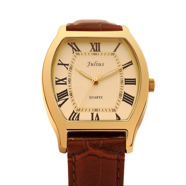 Reloj de hombre de cuero retro de los años 80.