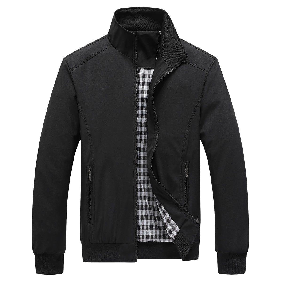 Chaqueta vintage lisa con cuello alto