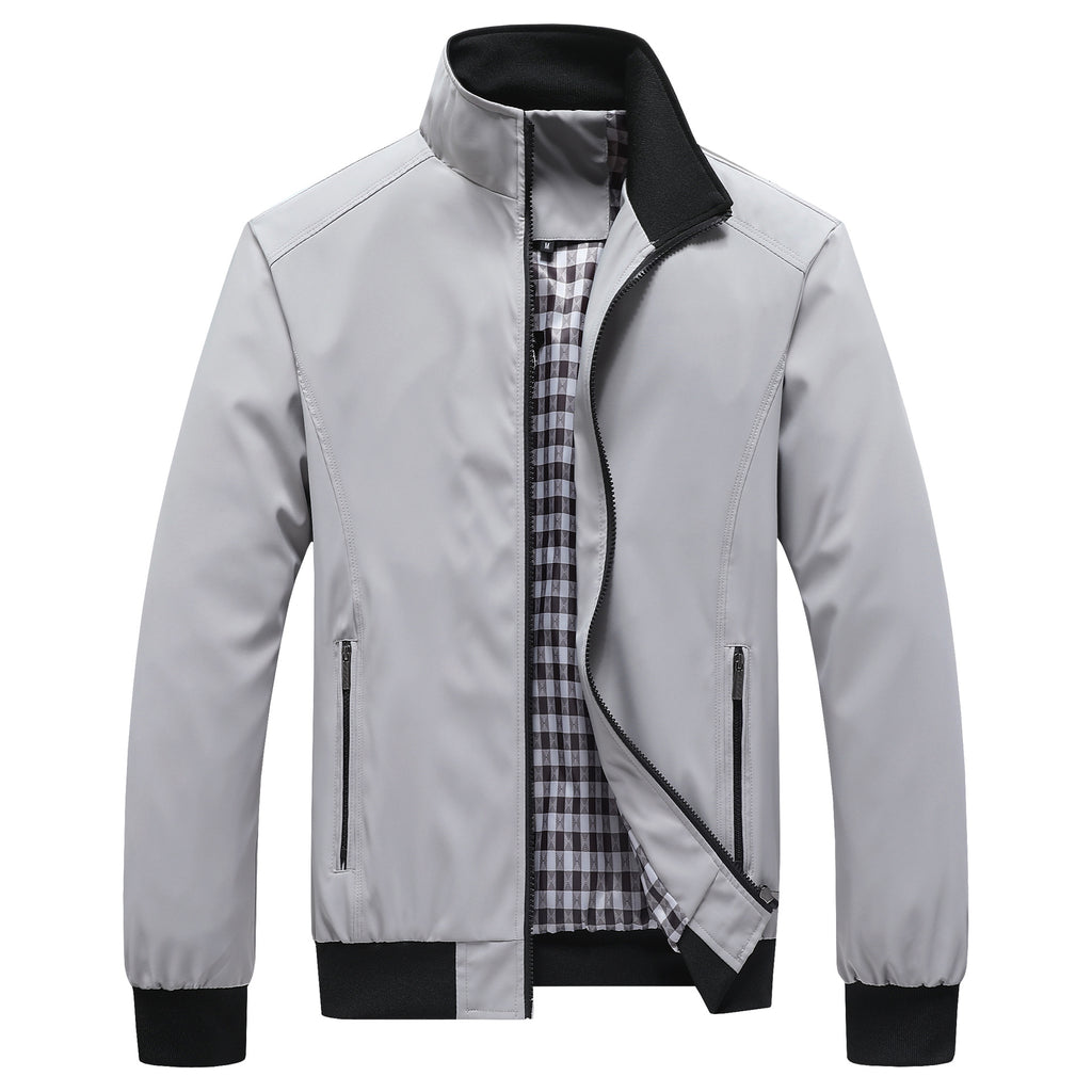 Chaqueta vintage lisa con cuello alto