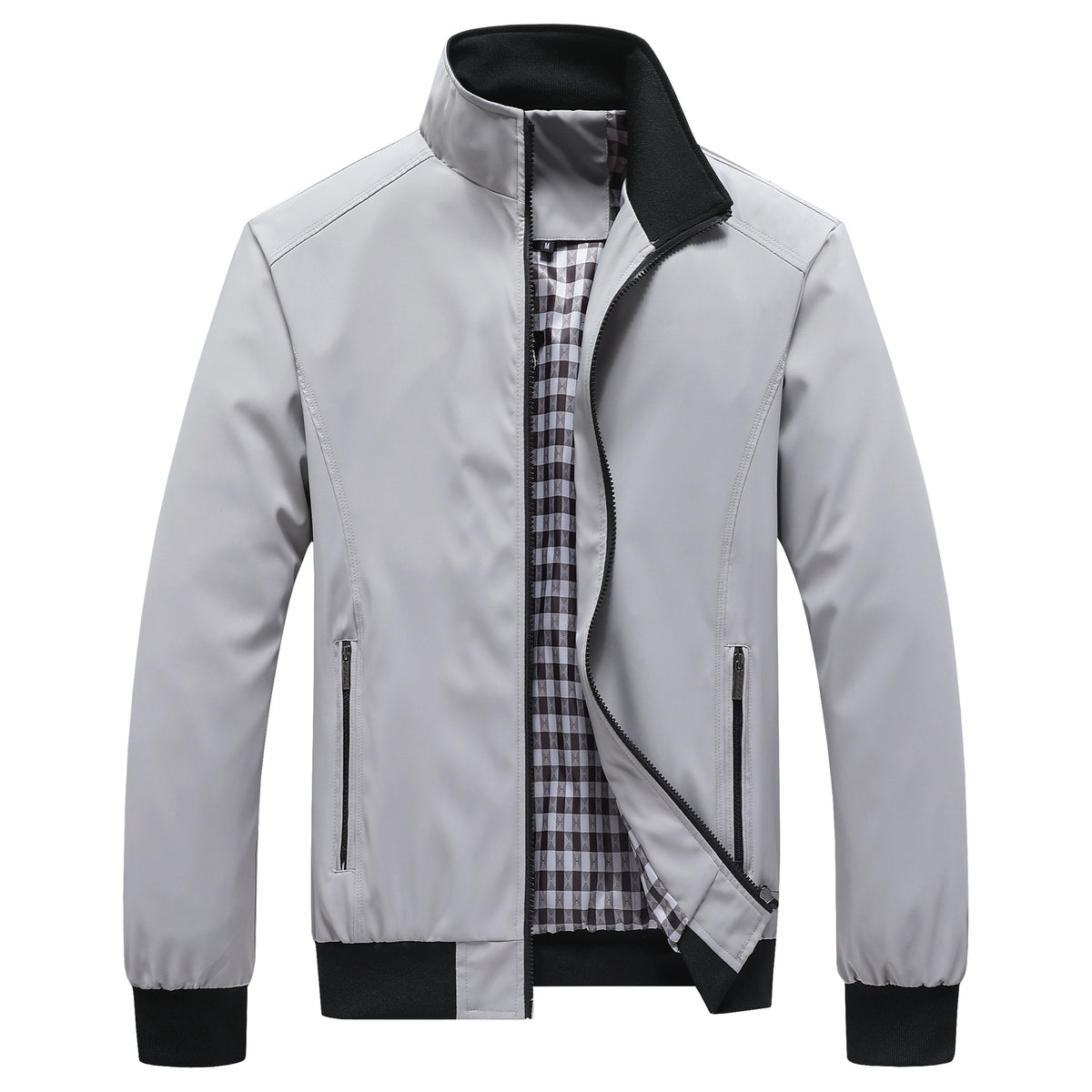 Chaqueta vintage lisa con cuello alto