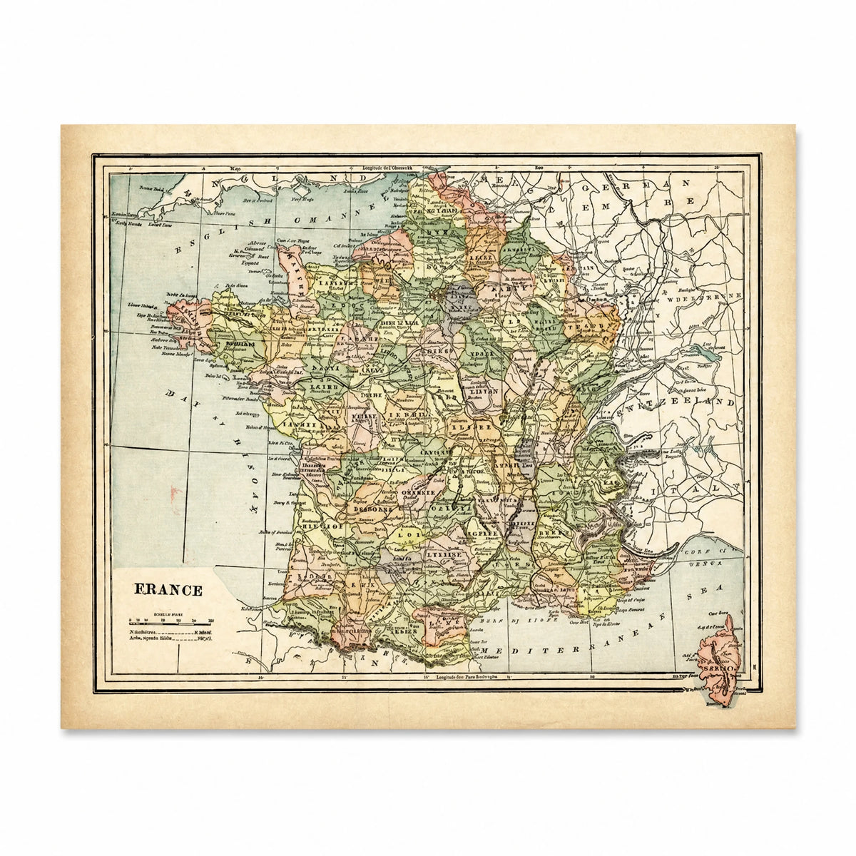 Affiche Carte de France Vintage - image principale