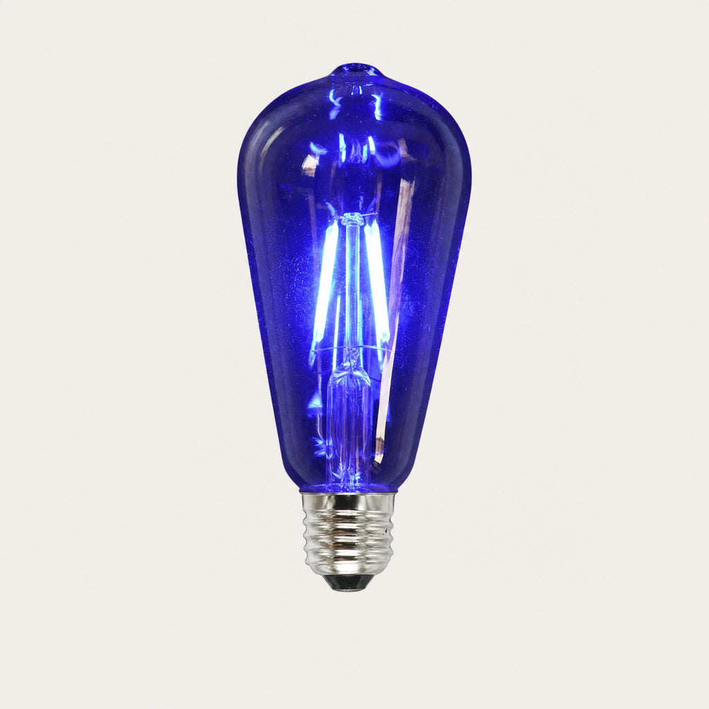 Ampoule LED Vintage à Filament Rouge ou Bleue E27 - Bleu