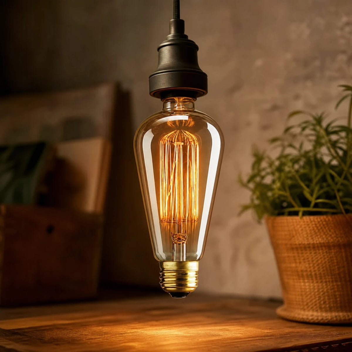 Ampoule vintage E27 à filament apparent et verre ambré - OBJETS VARIES