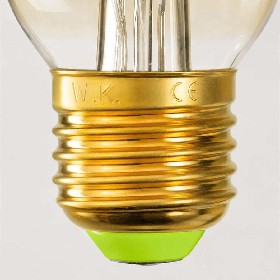 Ampoule Vintage E27 à Filament Spiral Doré - close-up détail matière