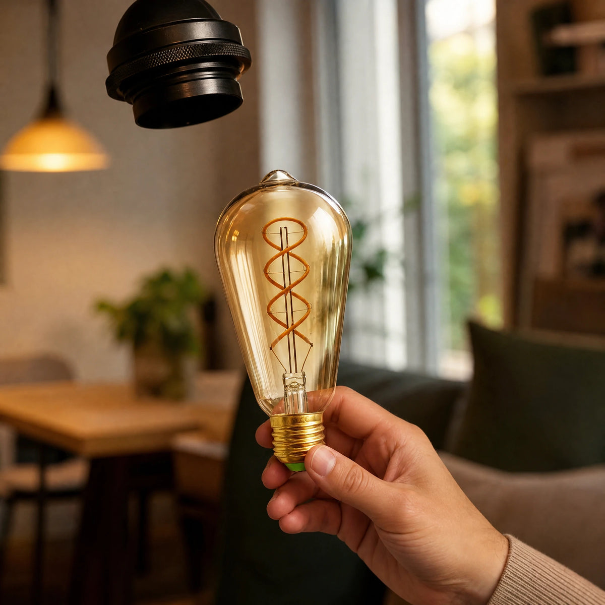 Ampoule Vintage E27 à Filament Spiral Doré - Utilisation GLOBALE