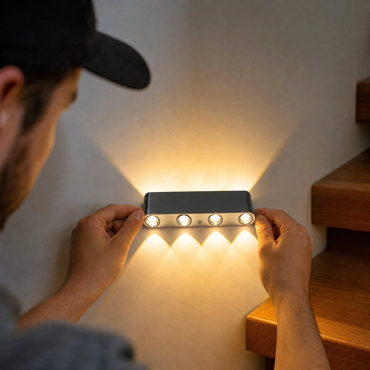 Applique Murale LED Quatre Points Lumineux Effet Double - Utilisation GLOBALE
