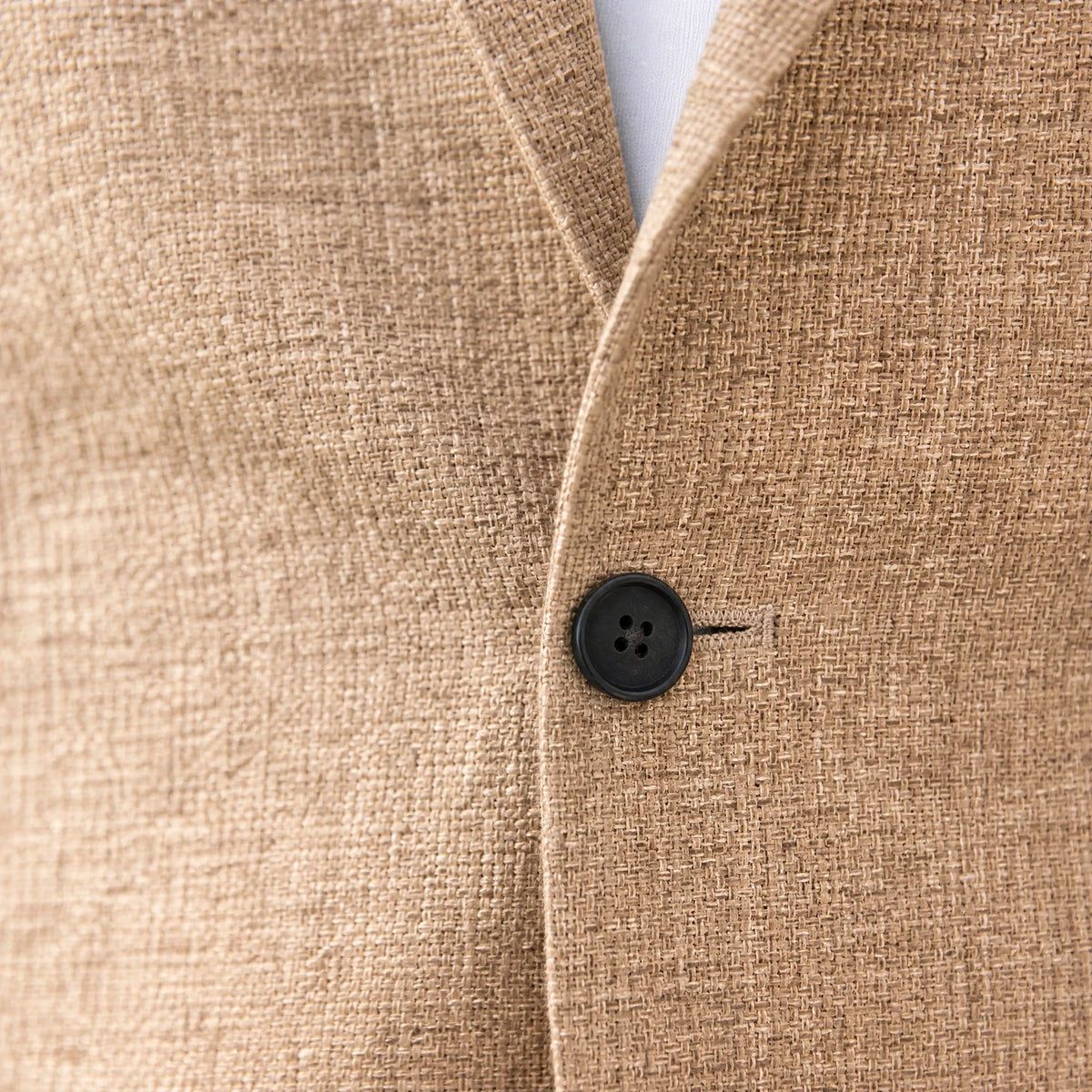 Blazer vintage ajusté à revers décontracté pour hommes - close-up détail matière