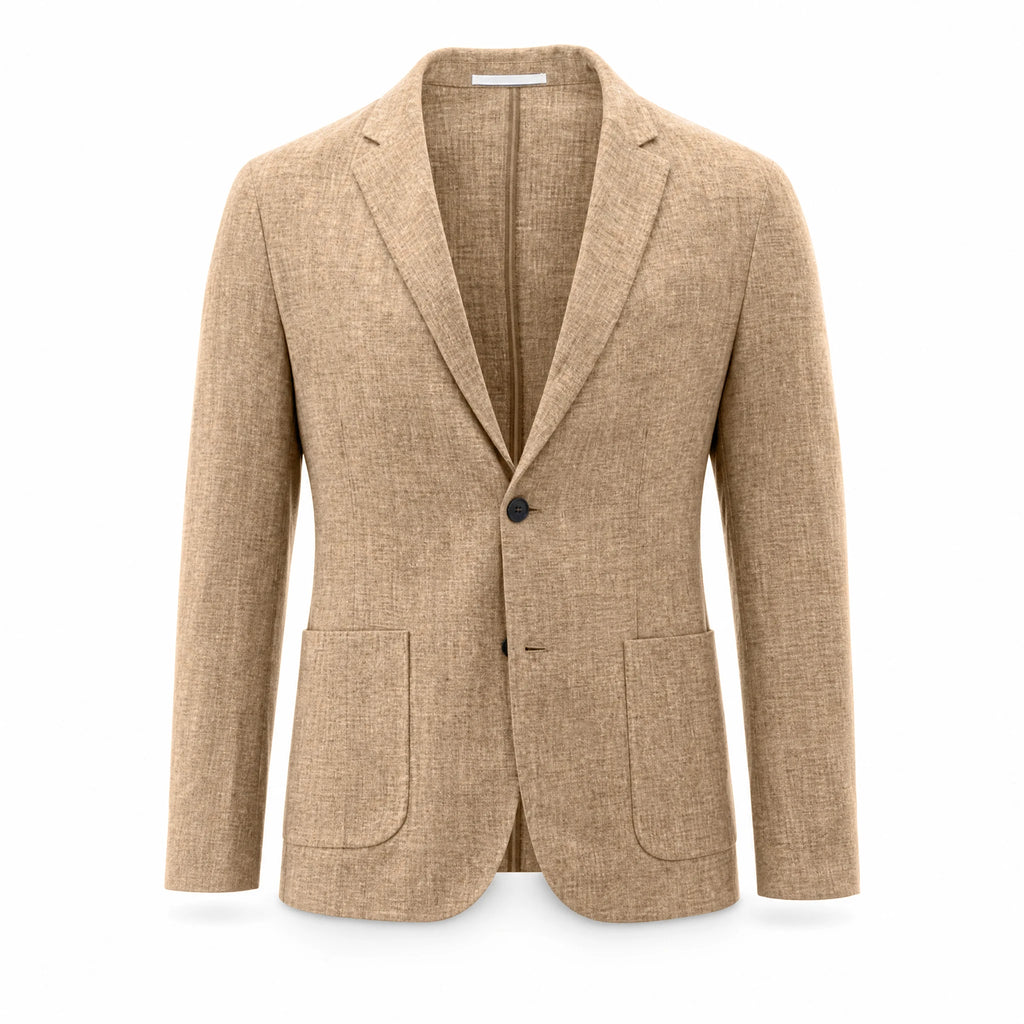Blazer vintage ajusté à revers décontracté pour hommes - image principale