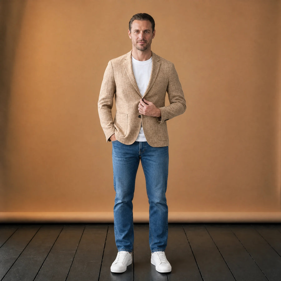 Blazer vintage ajusté à revers décontracté pour hommes - VETEMENT Studio HOMME