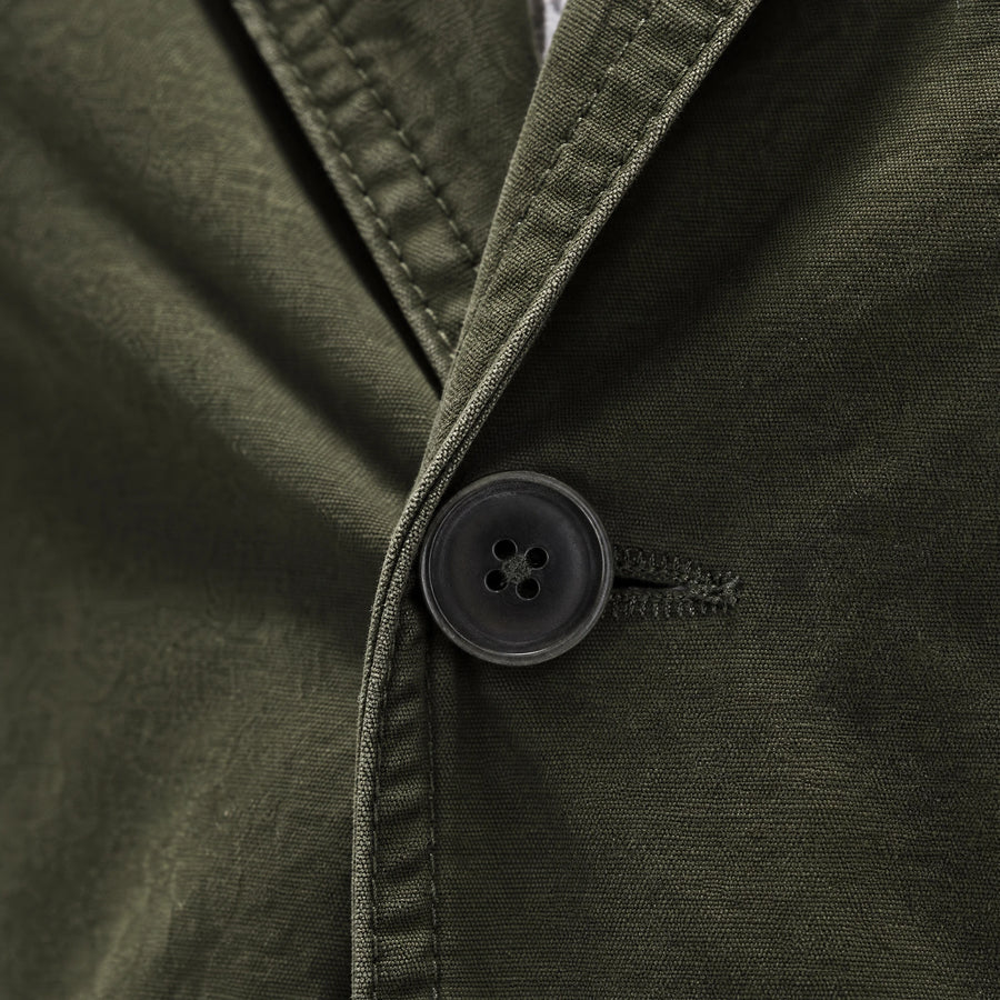 Blazer vintage de couleur unie à revers pour hommes - close-up détail matière