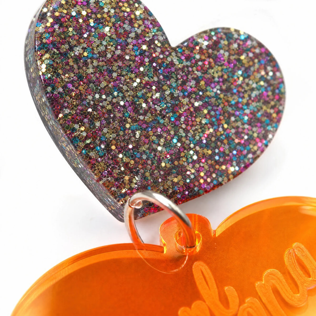 Boucle D’oreille Orange Années 80 - close-up détail matière