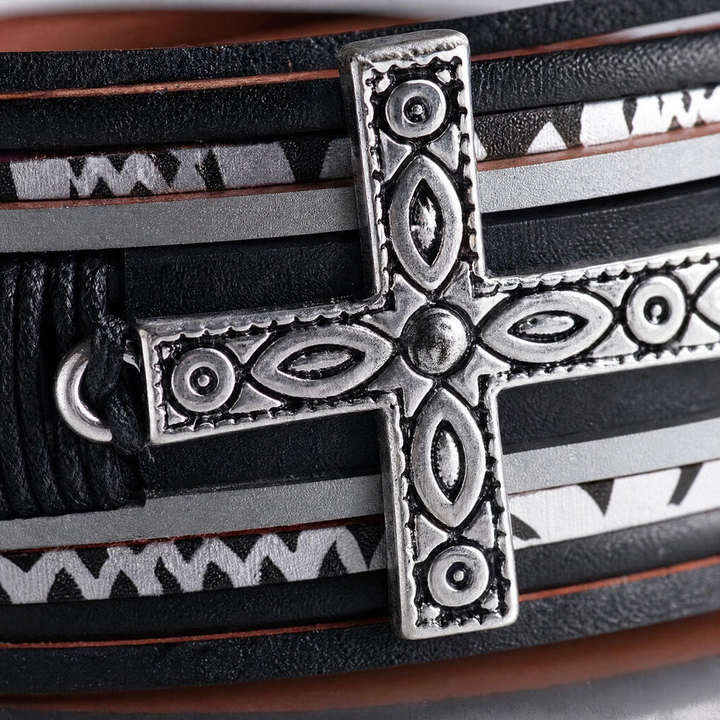 Bracelet Vintage Cuir - close-up détail matière