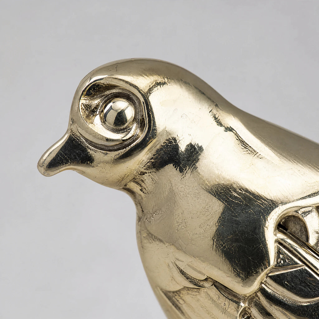 Broche Oiseau Vintage - close-up détail matière