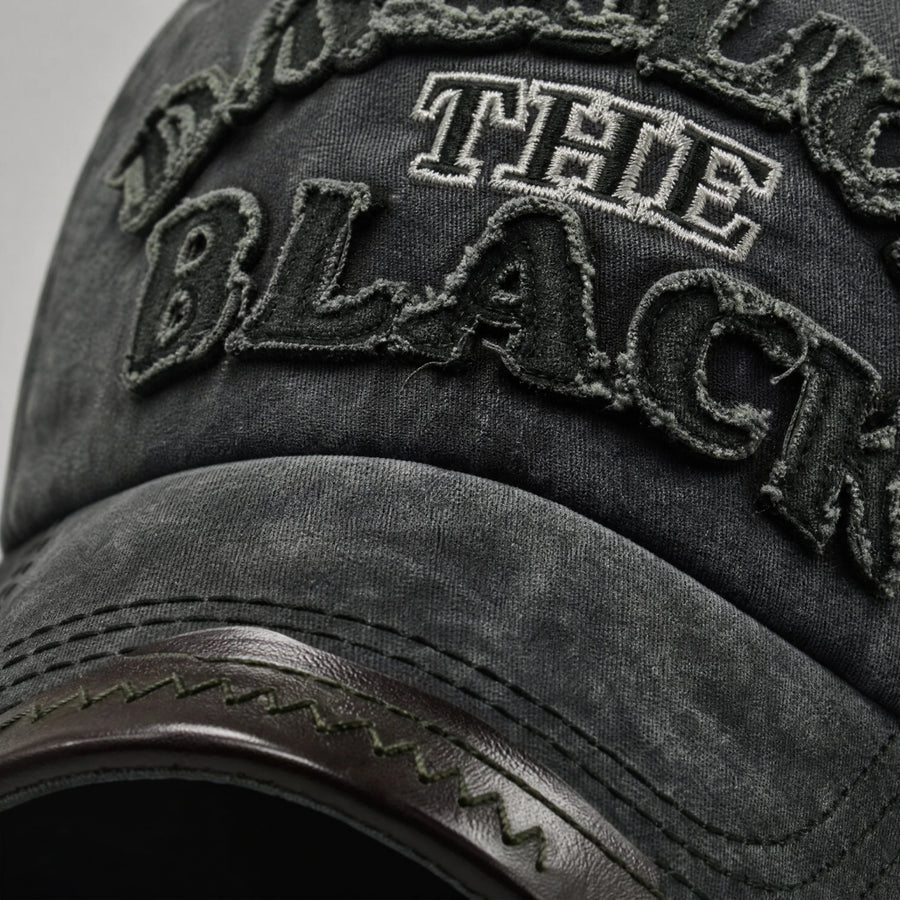 Casquette Vintage Noir - close-up détail matière