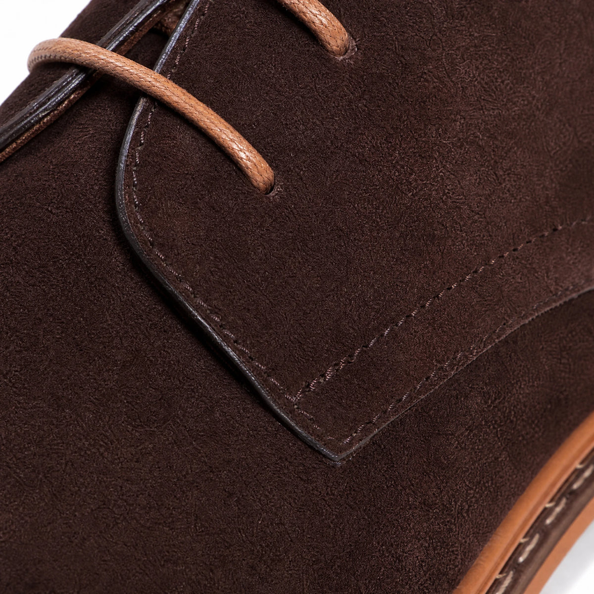 Chaussure Vintage pour Homme en Daim - close-up détail matière