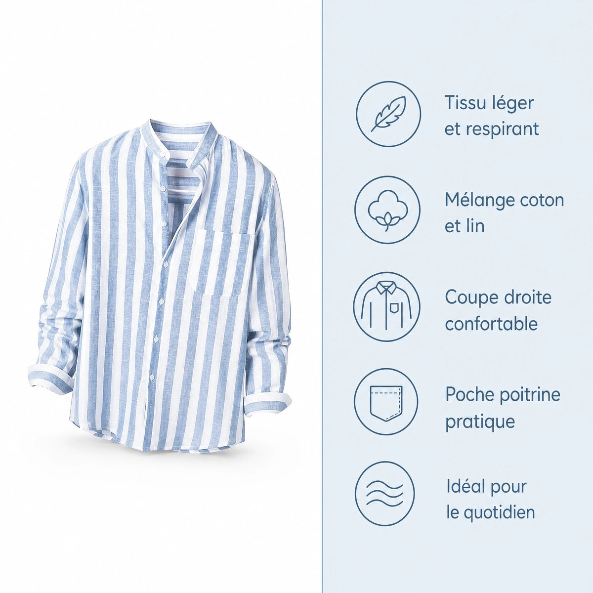 Chemise à manches courtes à rayures vintage - Bénéfices produit