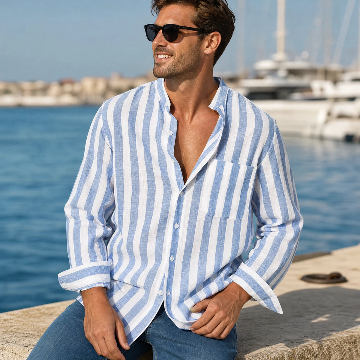 Chemise à manches courtes à rayures vintage - Utilisation GLOBALE