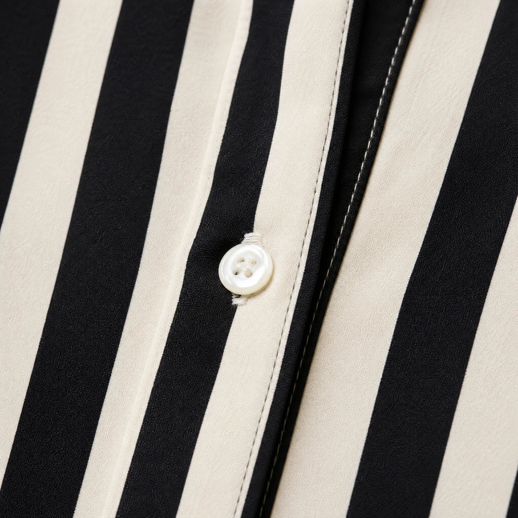 Chemise à Rayures Femme des Années 80 - close-up détail matière
