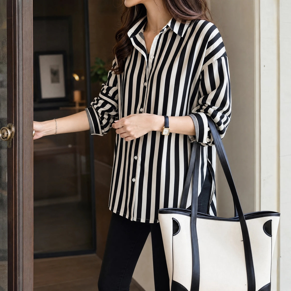 Chemise à Rayures Femme des Années 80 - Utilisation GLOBALE