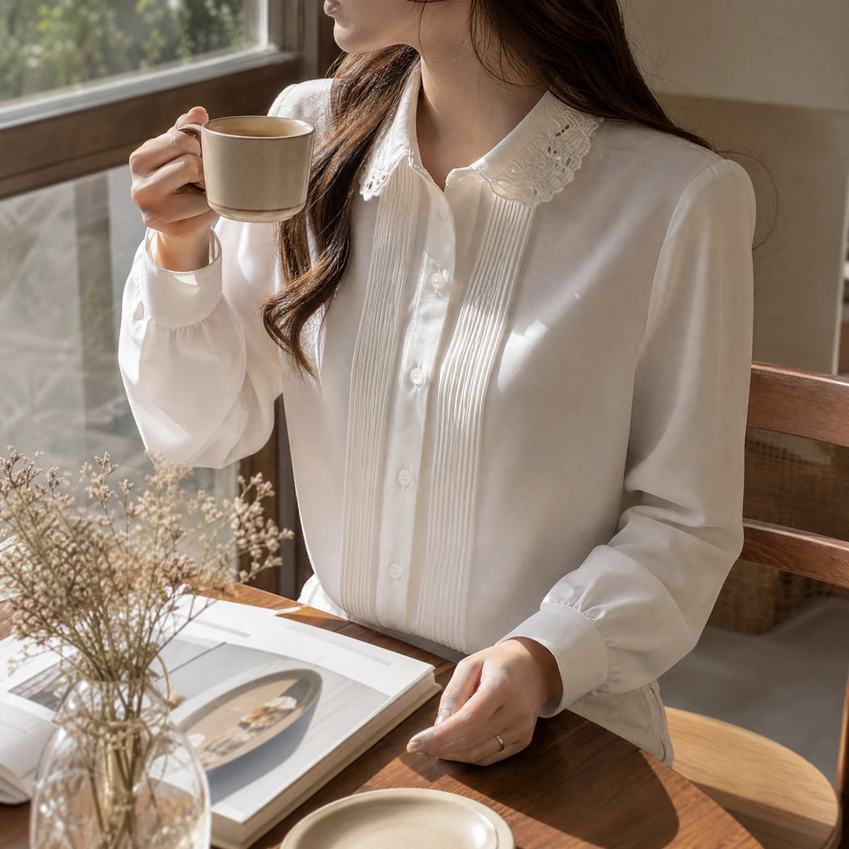 Chemise Blanche Vintage Femme - Utilisation GLOBALE