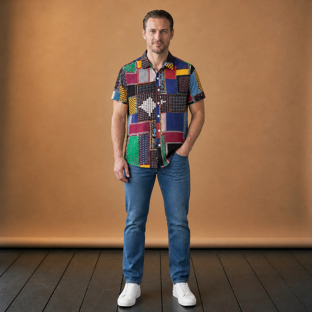Chemise vintage à manches courtes à imprimé national - VETEMENT Studio HOMME