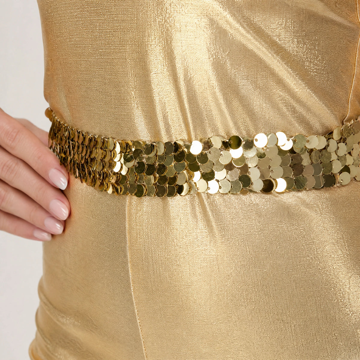 Déguisement Disco Grande Taille Femme - close-up détail matière