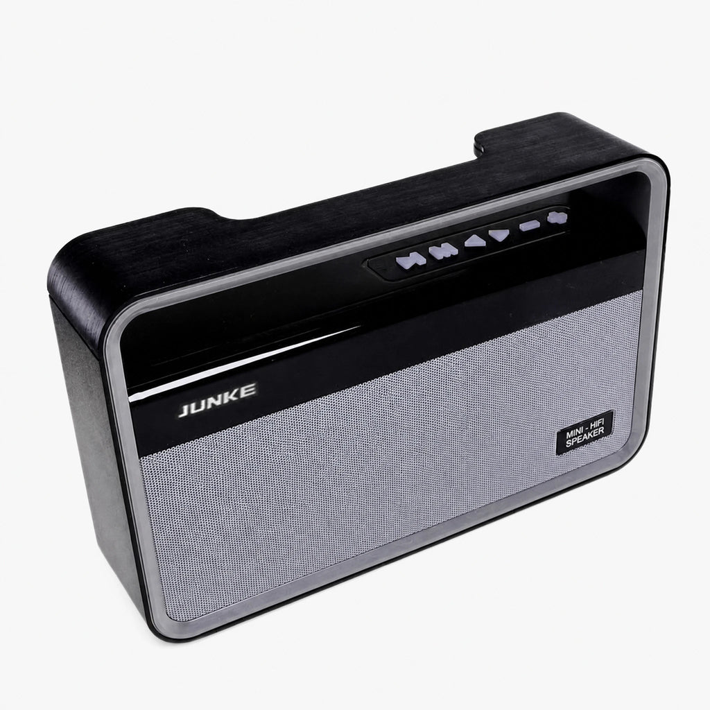 Enceinte Bluetooth Portable Compacte Style Vintage Noir - Gris