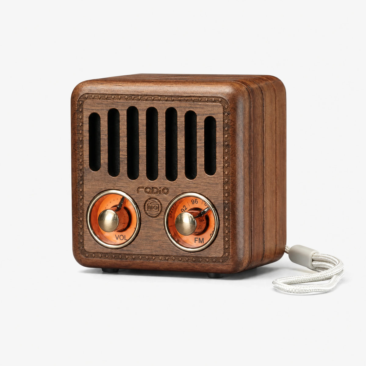 Enceinte Bluetooth Vintage Bois Format Radio Rétro - Noyer