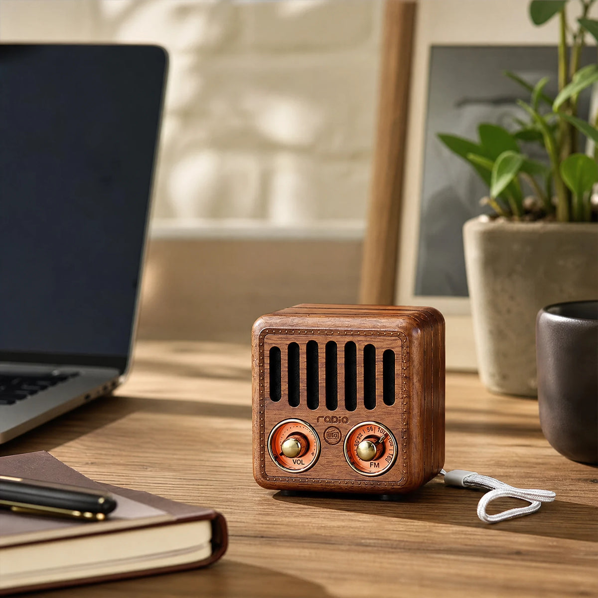 Enceinte Bluetooth Vintage Bois Format Radio Rétro - OBJETS VARIES