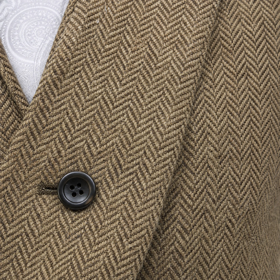 Faux Gilet de Costume deux Pièces pour Homme - close-up détail matière