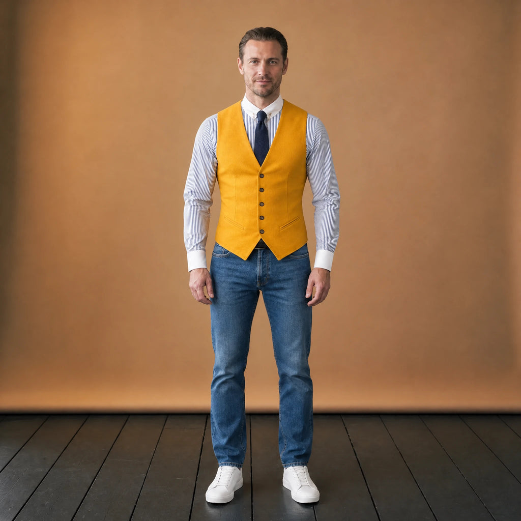 Gilet de costume couleur jaune vintage - VETEMENT Studio HOMME