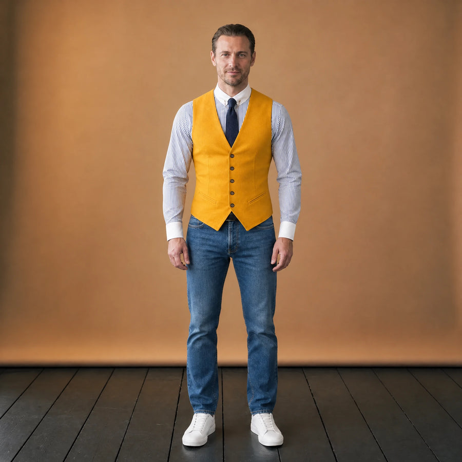 Gilet de costume couleur jaune vintage - VETEMENT Studio HOMME